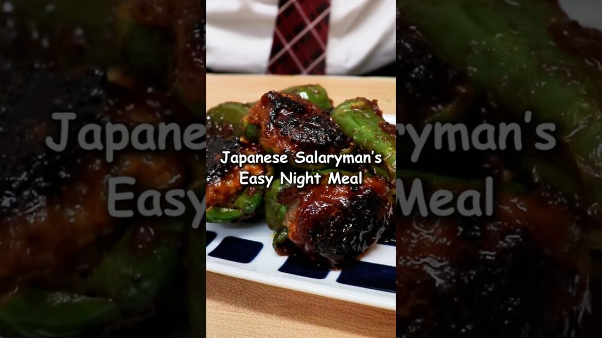 Super Easy Stuffed Bell Pepper! #japanesefood #recipe #cooking #food #easyrecipe #bellpeppers #meat