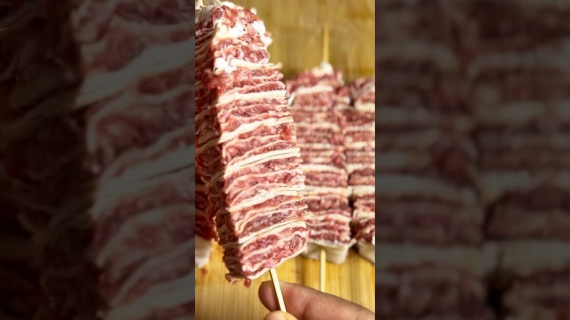 Easy kebab recipe. Lavash and minced meat only two ingredients #shorts