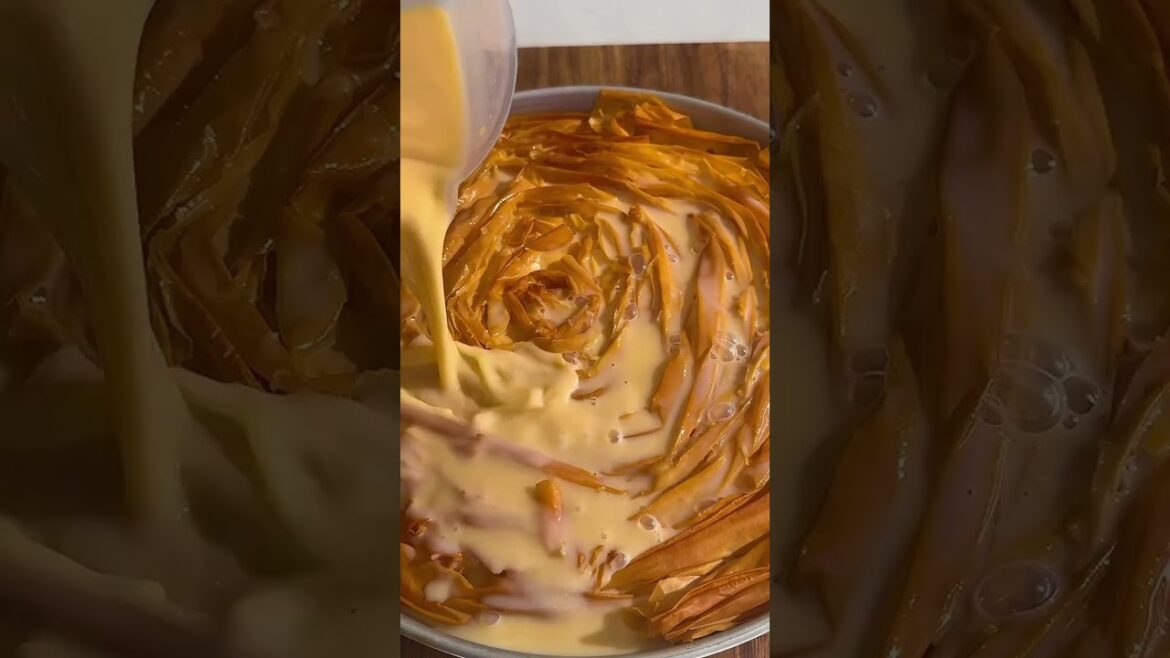 Sweet Rustic Filo Pie with Condensed Milk (No Syrup – Bougatsa Style) #greek #sweets #youtube