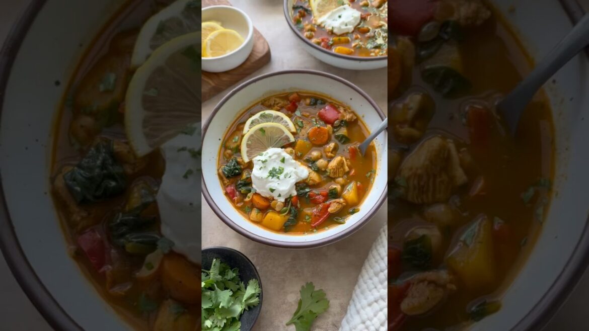 Moroccan Chicken Soup with Chickpeas
