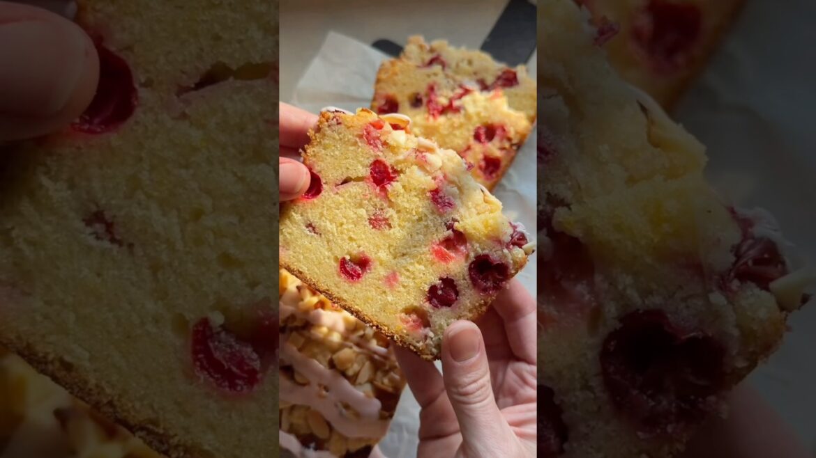 Cranberry Orange Cardamom Bread with Almond Streusel #recipe
