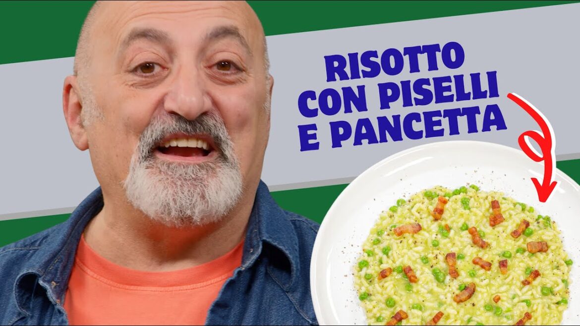 Risotto con piselli e pancetta