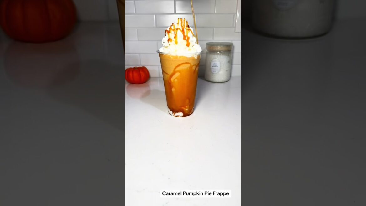 Caramel Pumpkin Pie Frappe #asmrvideo #asmr #recipe #caramel #frappe #icedlatte #icedcoffee #drink