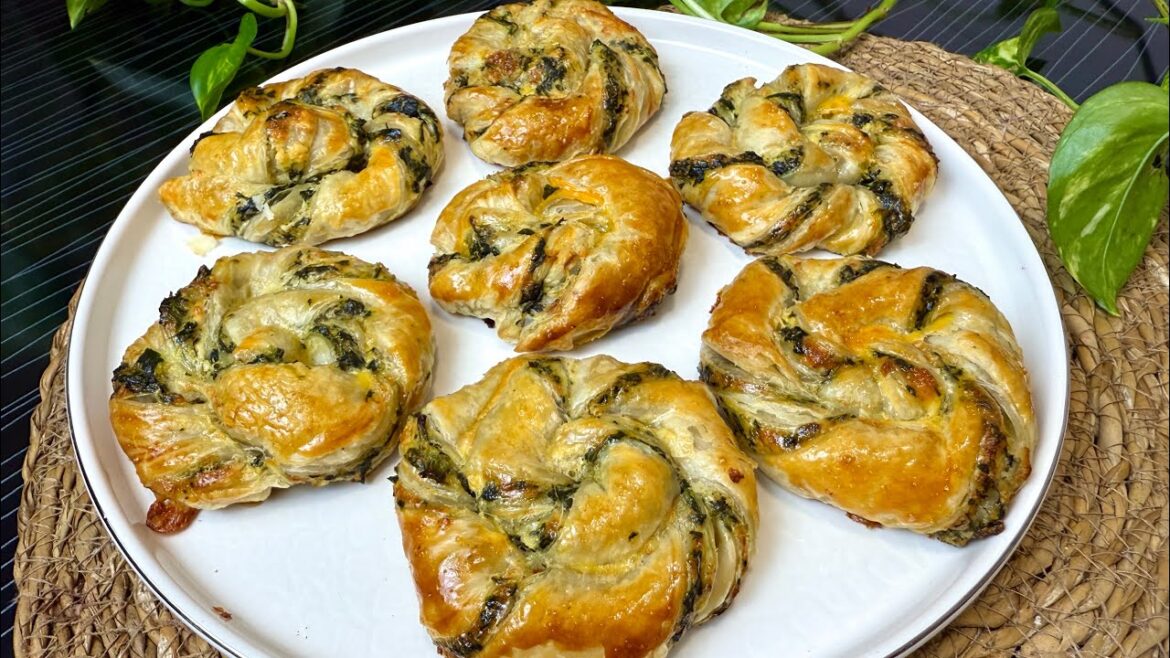 Feta and Spinach Puff Pastry Roses | Easy Savory Appetizer Recipe