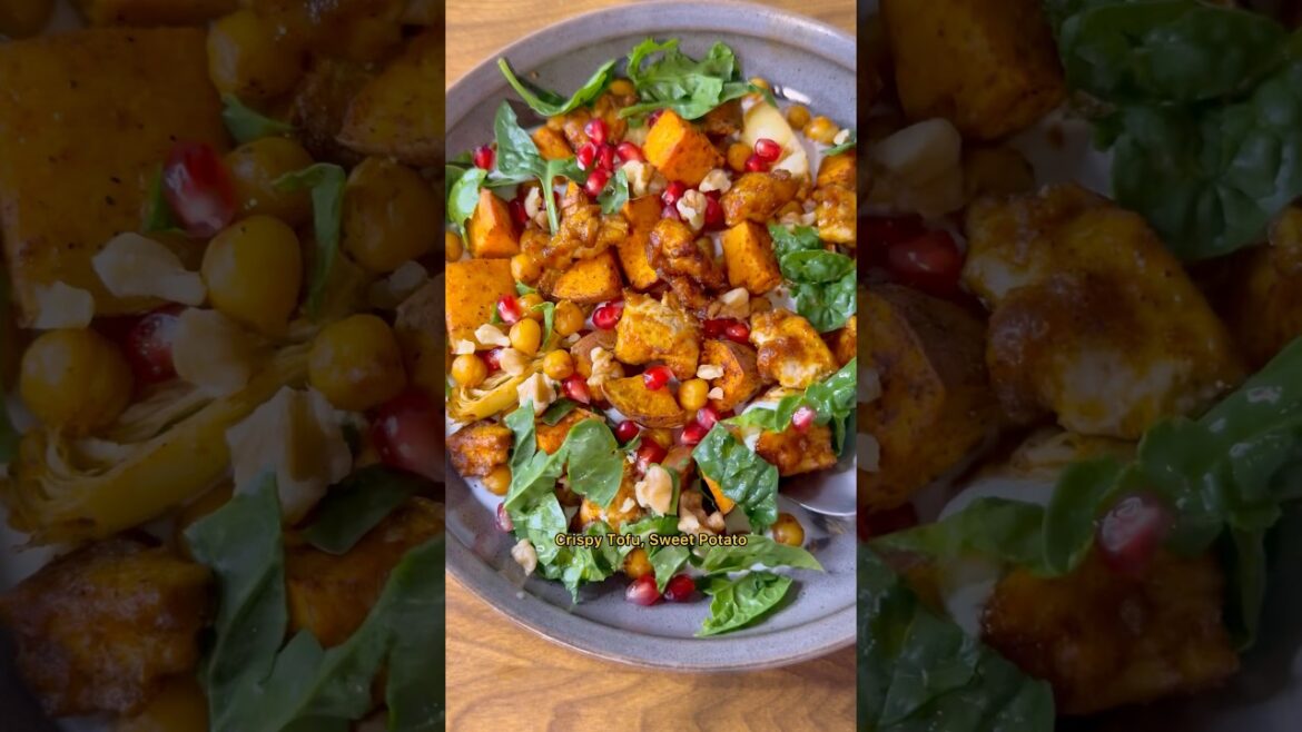 Crispy tofu, sweet potato, and chickpea glow bowl Crispy tofu, sweet potato, and chickpea glow bowl