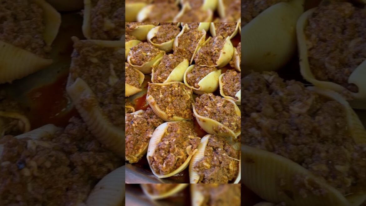 Bolognese Stuffed Shells with Alfredo Sauce & Pesto #piphichef #pastanight #oldscoolkevmo