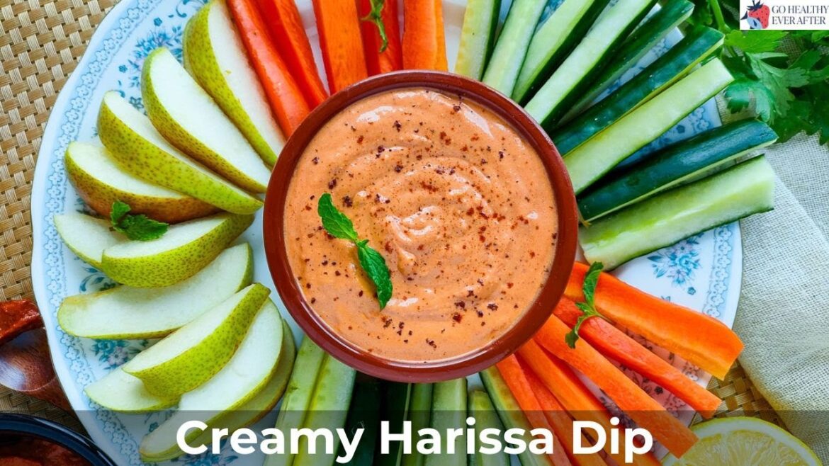 Healthy Harissa Yogurt Tahini Dip | Easy Mediterranean Dip Recipe