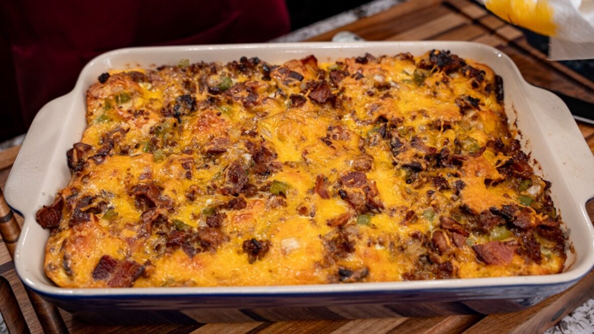The ULTIMATE Biscuit, Sausage & Gravy Breakfast Casserole