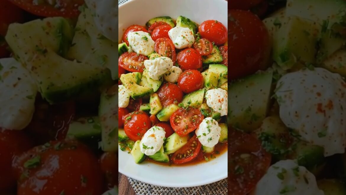 Easy Tomato Cucumber Mozzarella Salad (No-Cook Recipe!)