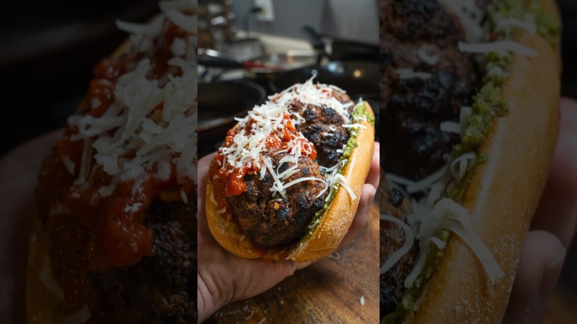 The BEST Meatball Sub I've EVER HAD!!? #cooking #food #recipe #foodasmr #meatballs