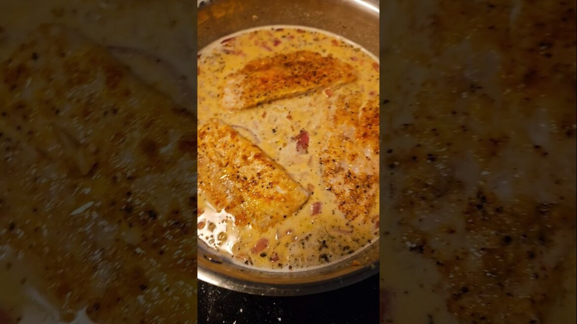 Mahi Fish in Lemon Garlic Cream Sauce #foodshorts #recipe #mahi #fishrecipe #dinnerrecipe #sahm