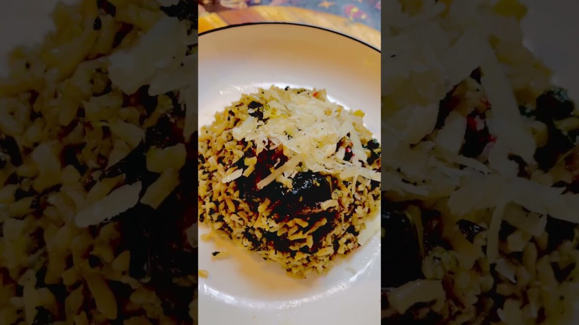 Tada! Mushroom spinach risotto topped with Parmesan #thereluctantcook#justeatgood