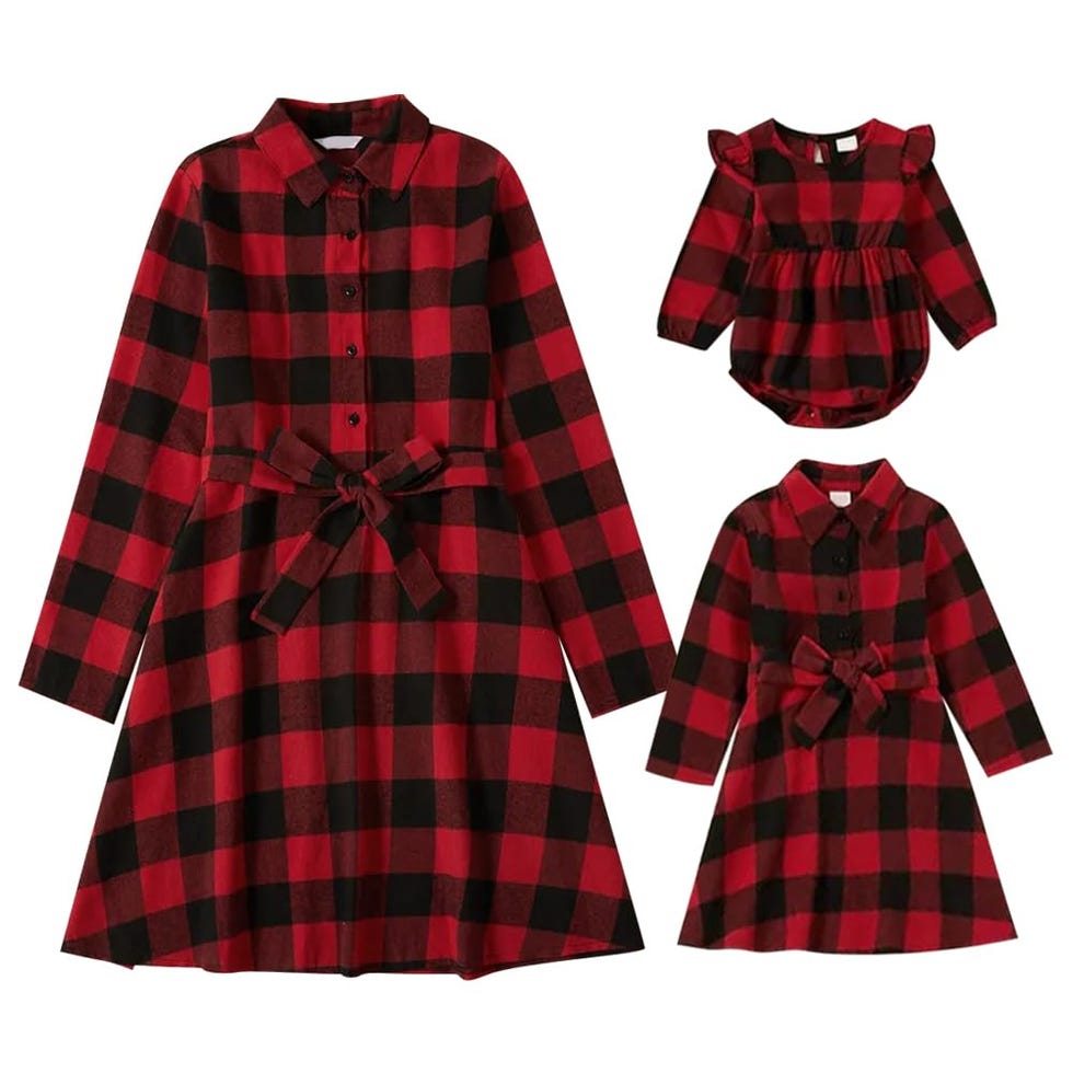 Mommy and Me Red and Black Buffalo Plaid Dresses