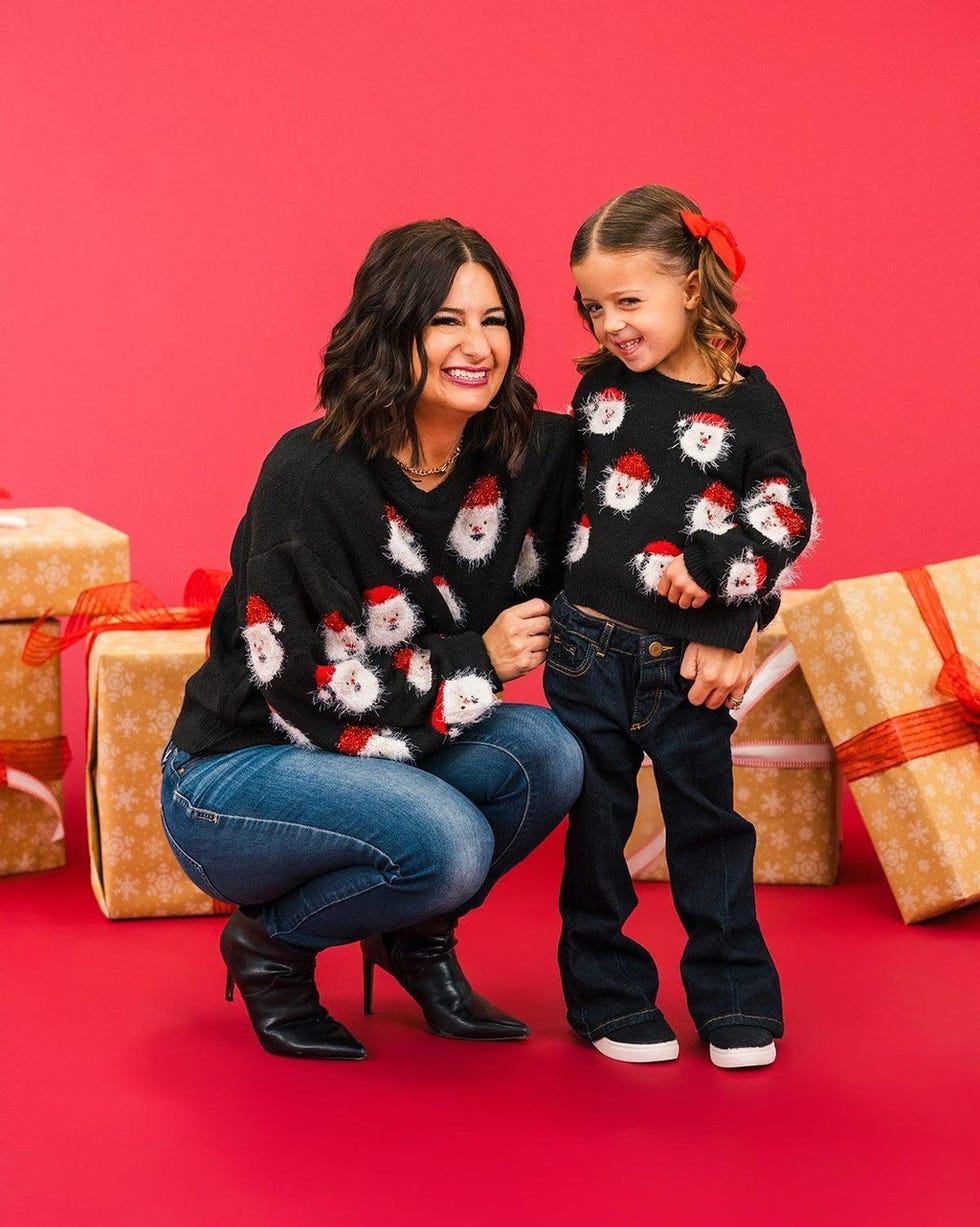 Mom & Me Fuzzy Happy Santa Sweater
