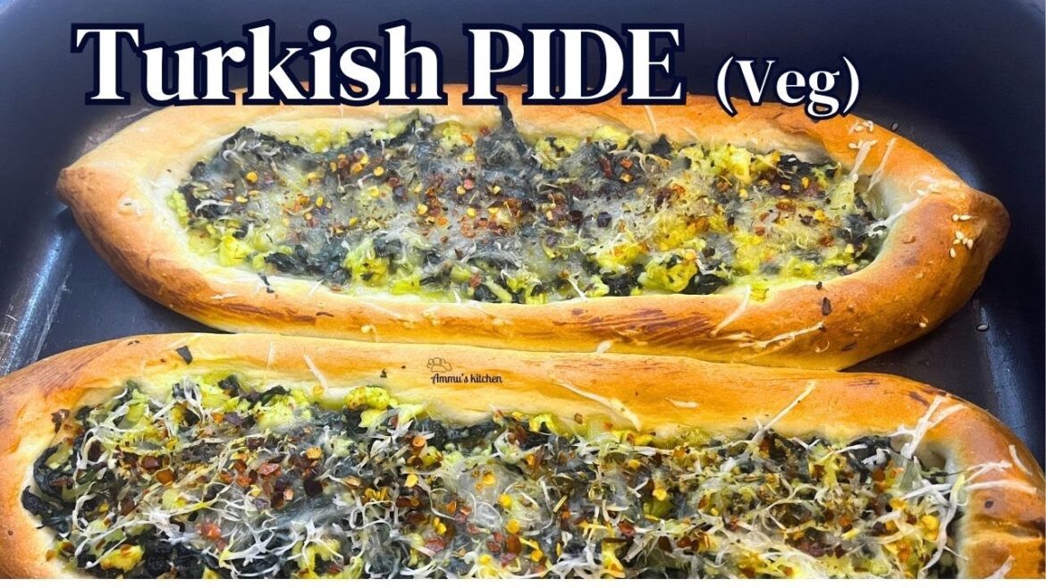 Turkish PIDE with Spinach & Paneer filling | Easy Vegetarian Recipe | Soft & Crispy