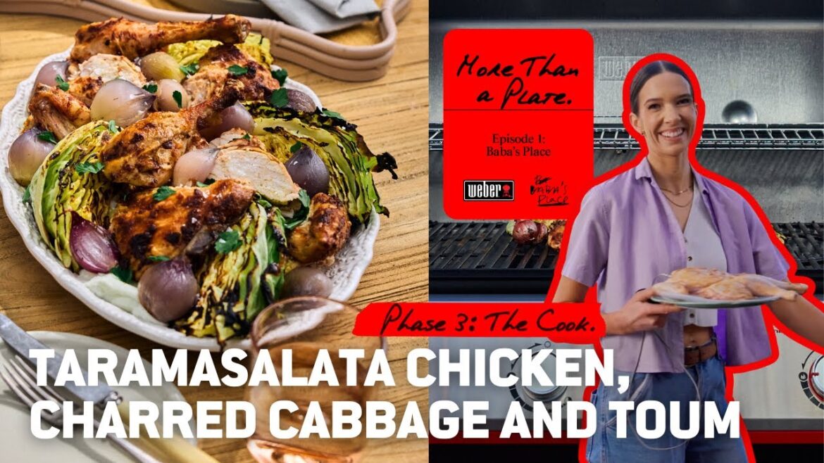 Taramasalata Basted Chicken, Charred Cabbage and Toum