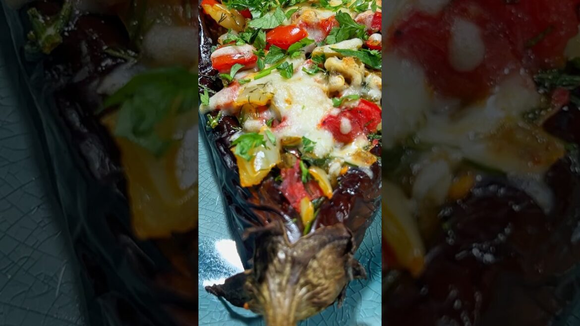 Turkish-Style Imam Bayildi: Oven-Baked Eggplants Stuffed with Veggies and Cheese