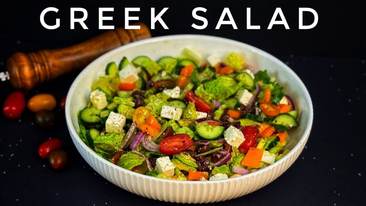 EASY Greek Salad! Beginner Recipe (Romaine + Feta)