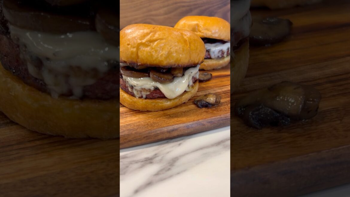 Charcoal Grilled Mushroom Swiss Burgers Charcoal Grilled Mushroom Swiss Burgers