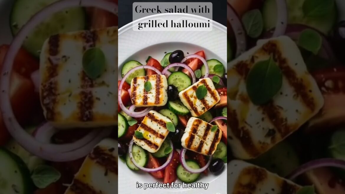 Greek Salad with Grilled Halloumi, Keto Mediterranean recipe easy & healthy   #greek #ketocooking
