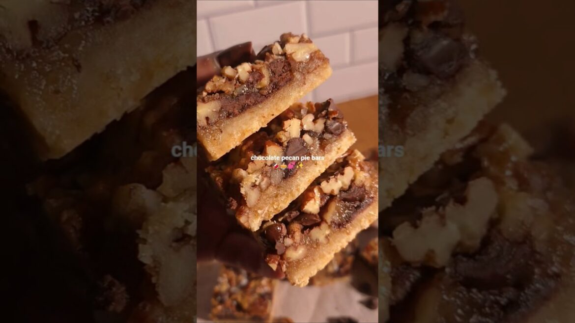 Chocolate Pecan Pie Bars Recipe with Crunchy Pecans