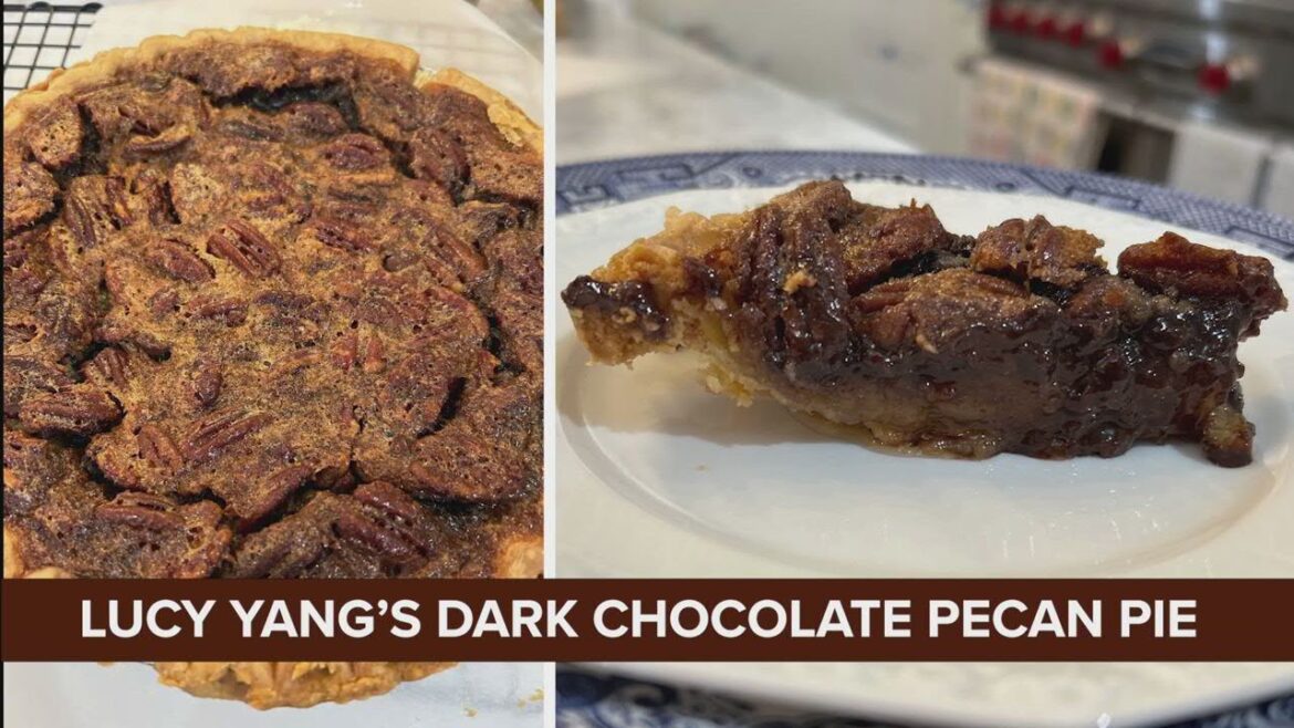 Lucy Yang's Dark Chocolate Pecan Pie recipe for Thanksgiving
