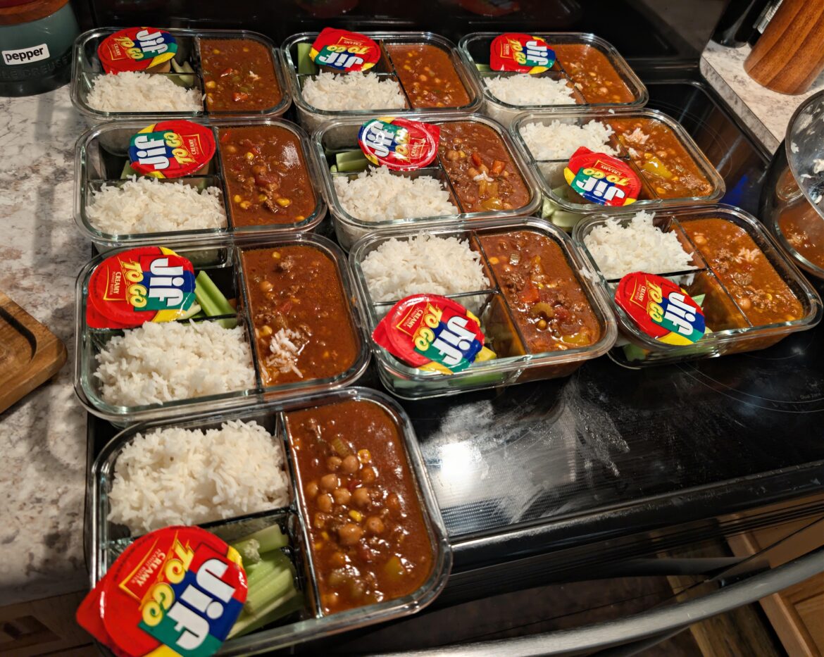 Ten meals. Two a day for the weekdays.