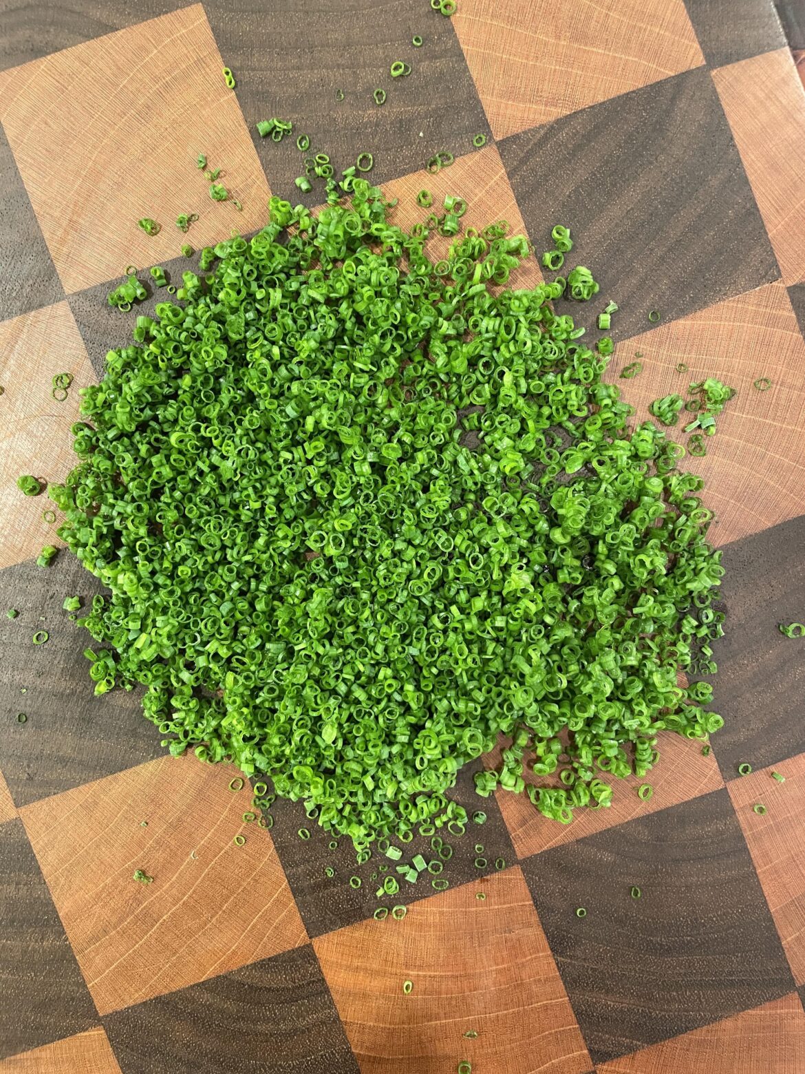 Cutting a couple of chives almost every day until this reddit says they're perfect. Day 47