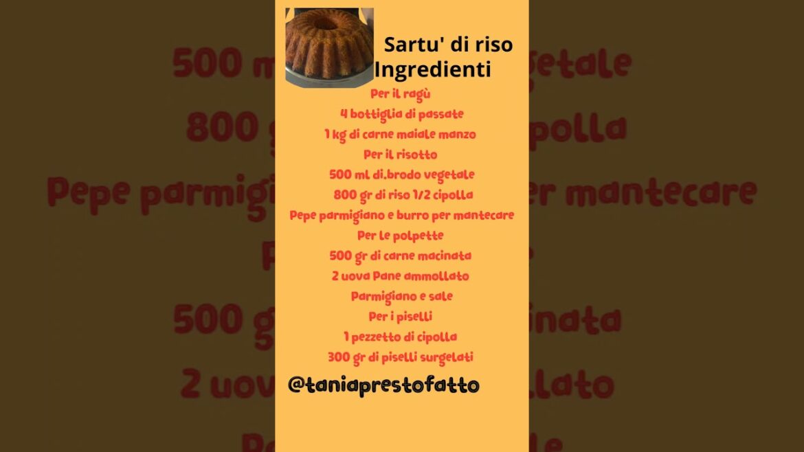 Sartù di Riso: Il trionfo della cucina napoletana in un timballo! ​#SartùDiRiso​#CucinaNapoletana​#​