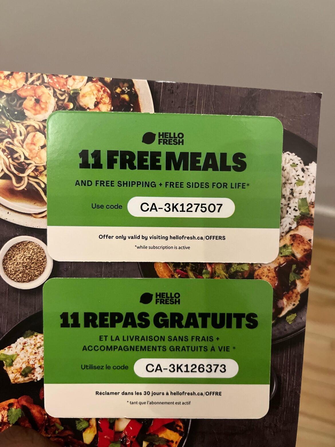 Giving away Hello fresh code
