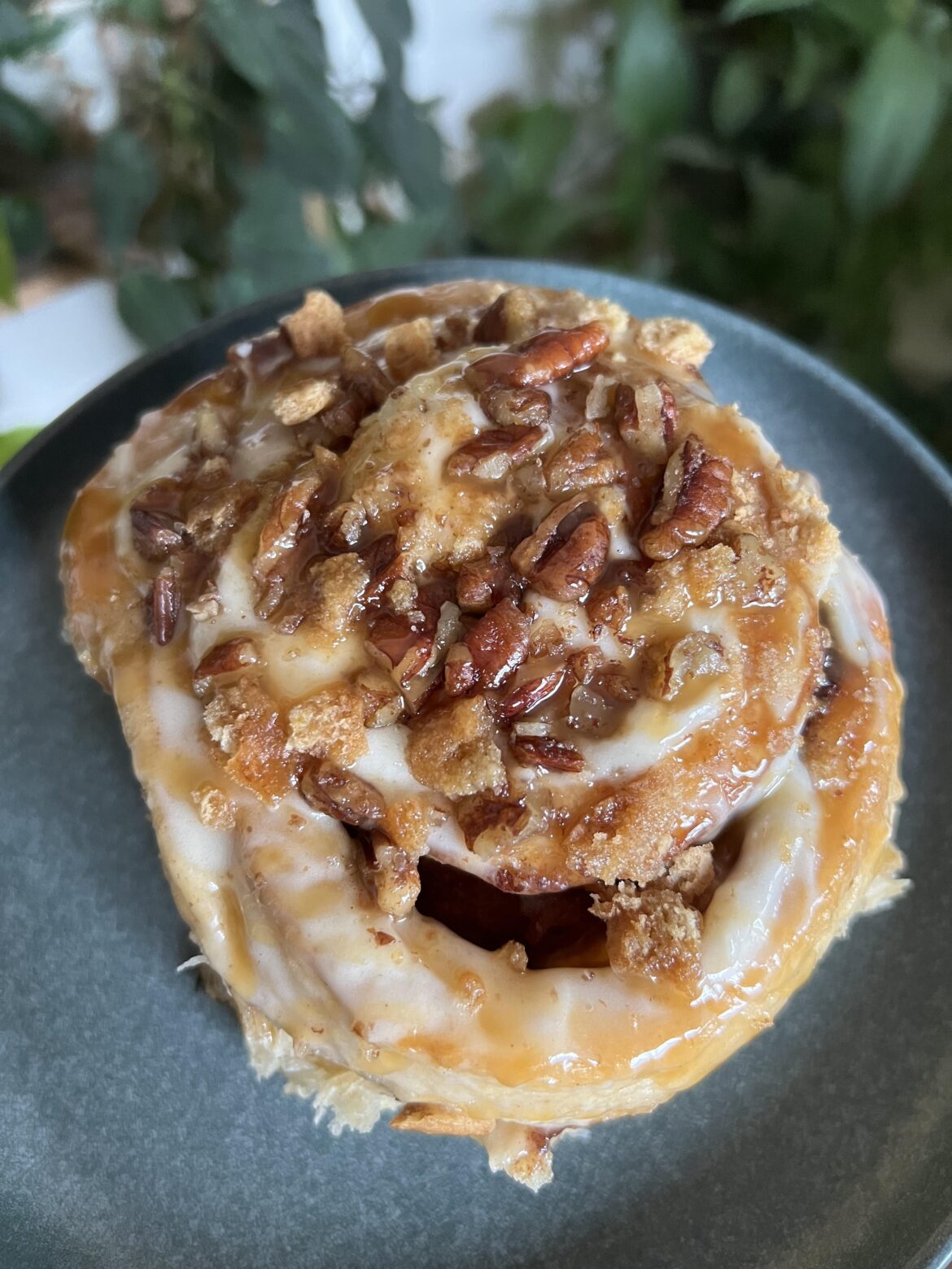 Salted caramel pecan pie cinnamon roll