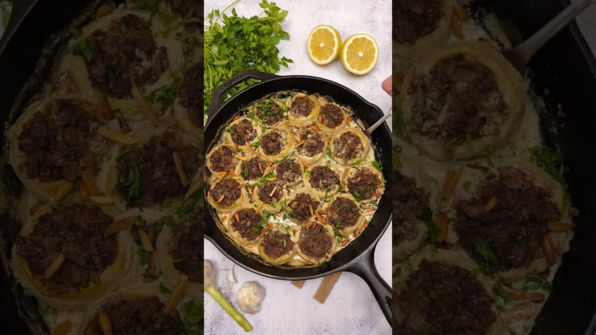 Stuffed artichoke with tahini sauce #cookingchannel #tahinisauce #artichoke #وصفات #طحينة