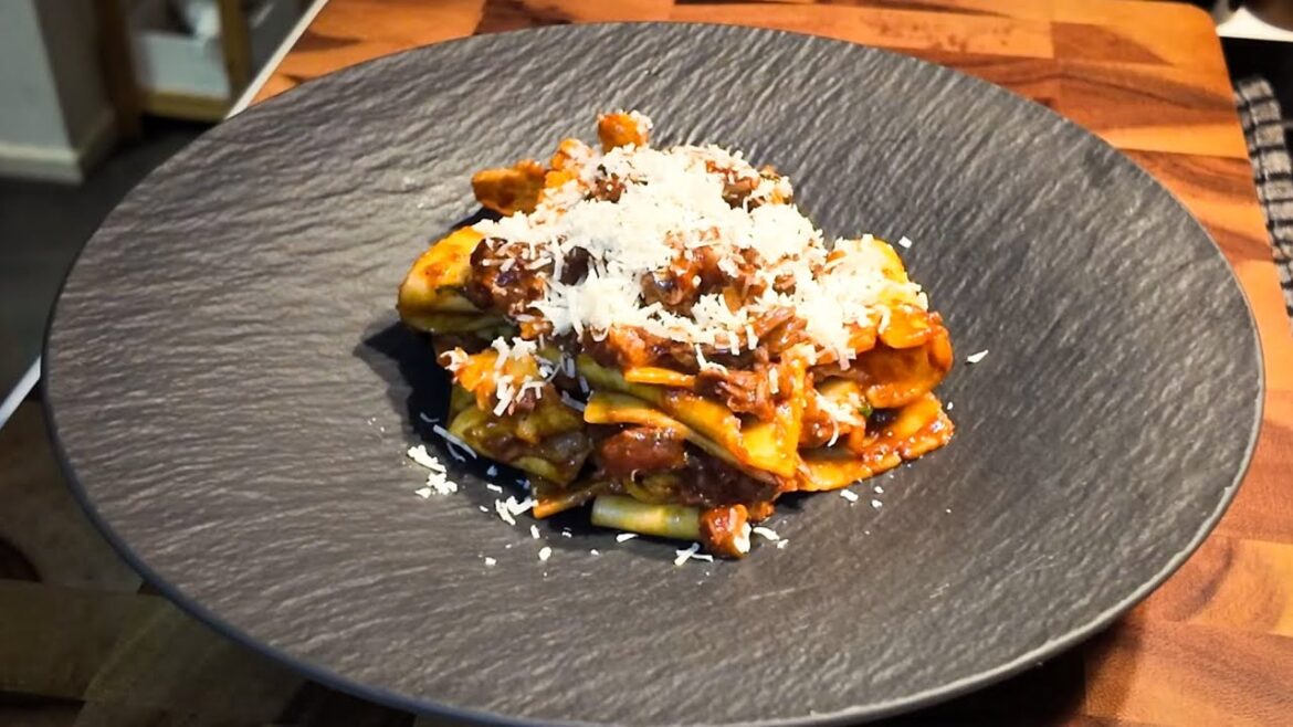 Slow-Braised Lamb Shank Ragu with Pappardelle pasta