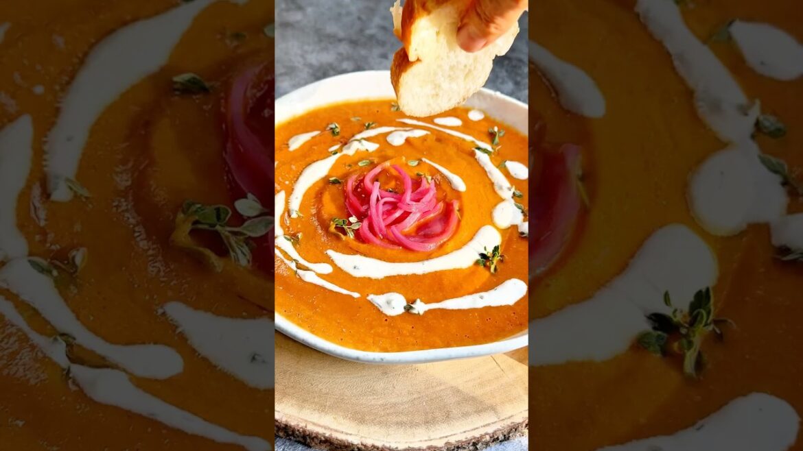 High Protein Roasted Tomato Soup with Butter Beans | Life Changing #soupseason #souprecipe