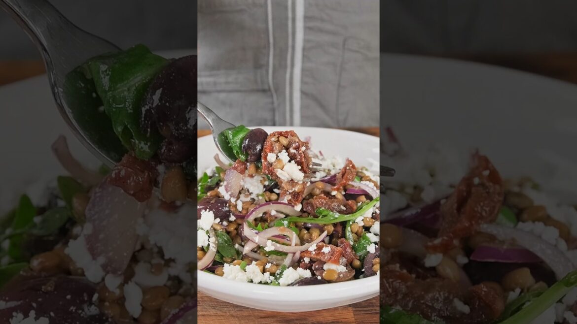 Mediterranean Lentil Salad, Healthy Salad Recipe #shorts #recipe
