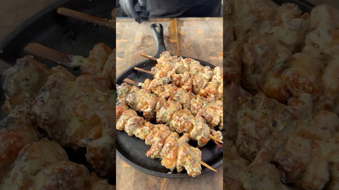 Garlic Parmesan chicken skewers