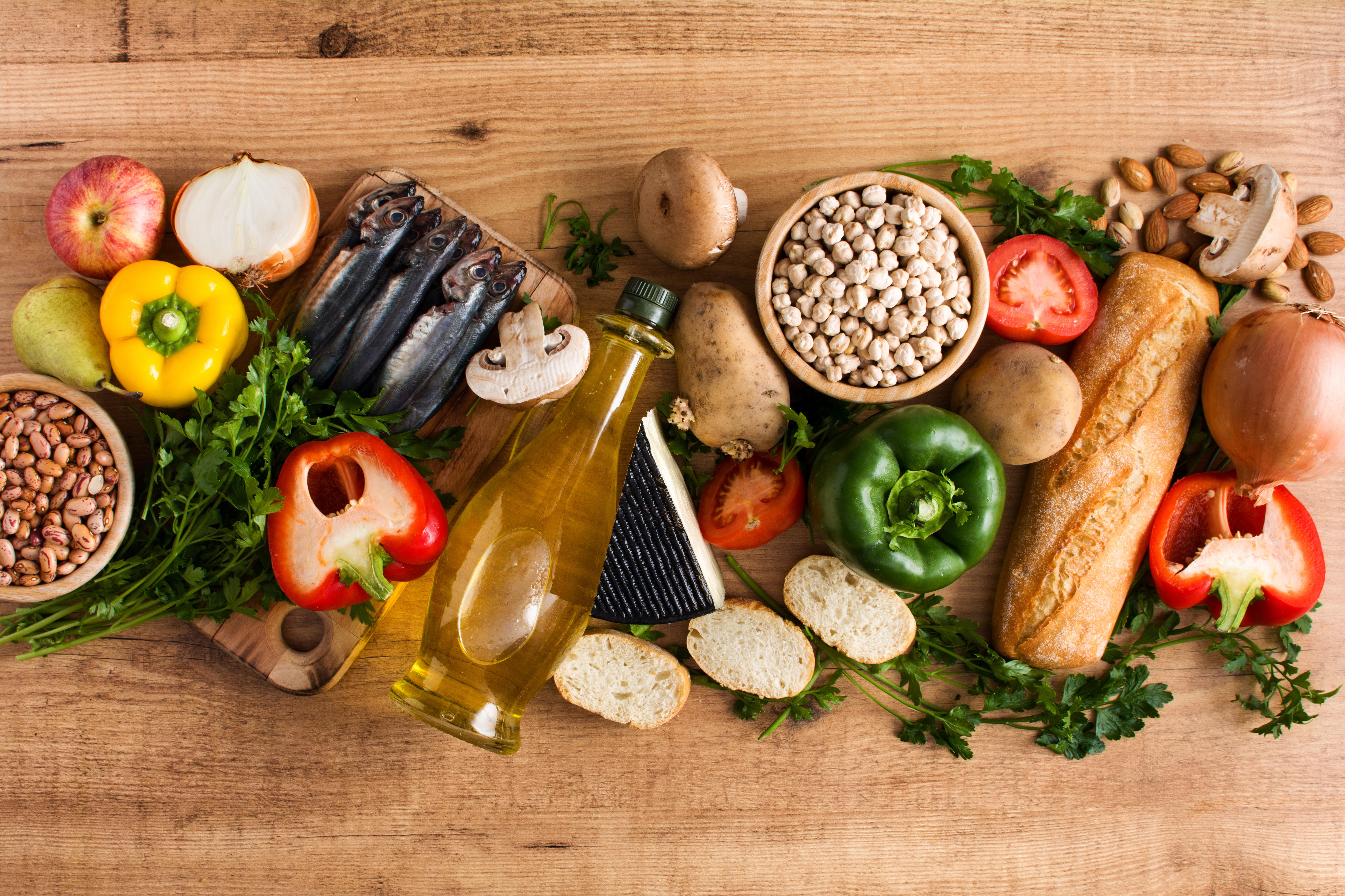 The Mediterranean diet is high in fruits, vegetables, nuts, fish and olive oil