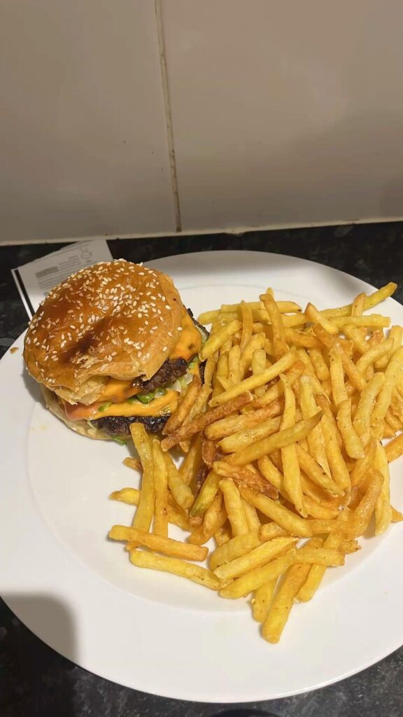 Cheeseburger and fries always hits the spot