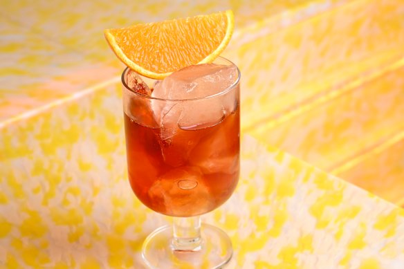 Melitta’s signature drink is a spin on the Milano Torino they’re calling the Meli-to: a Campari-based aperitif. 