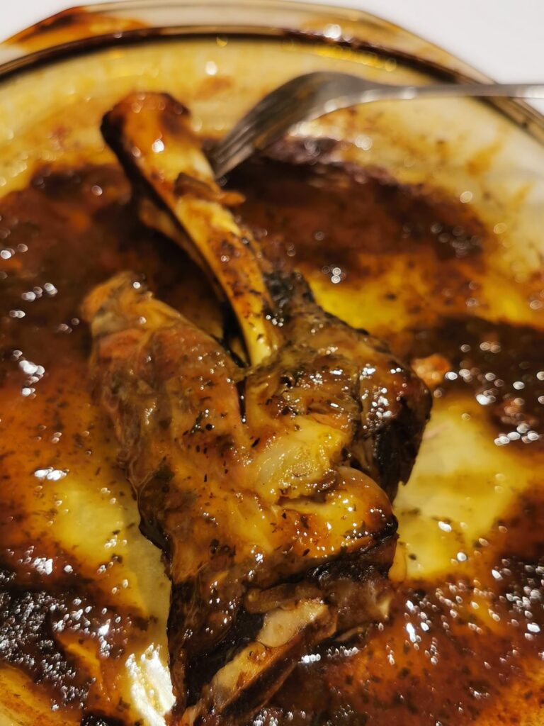Slow Cooked Minted Lamb Shank