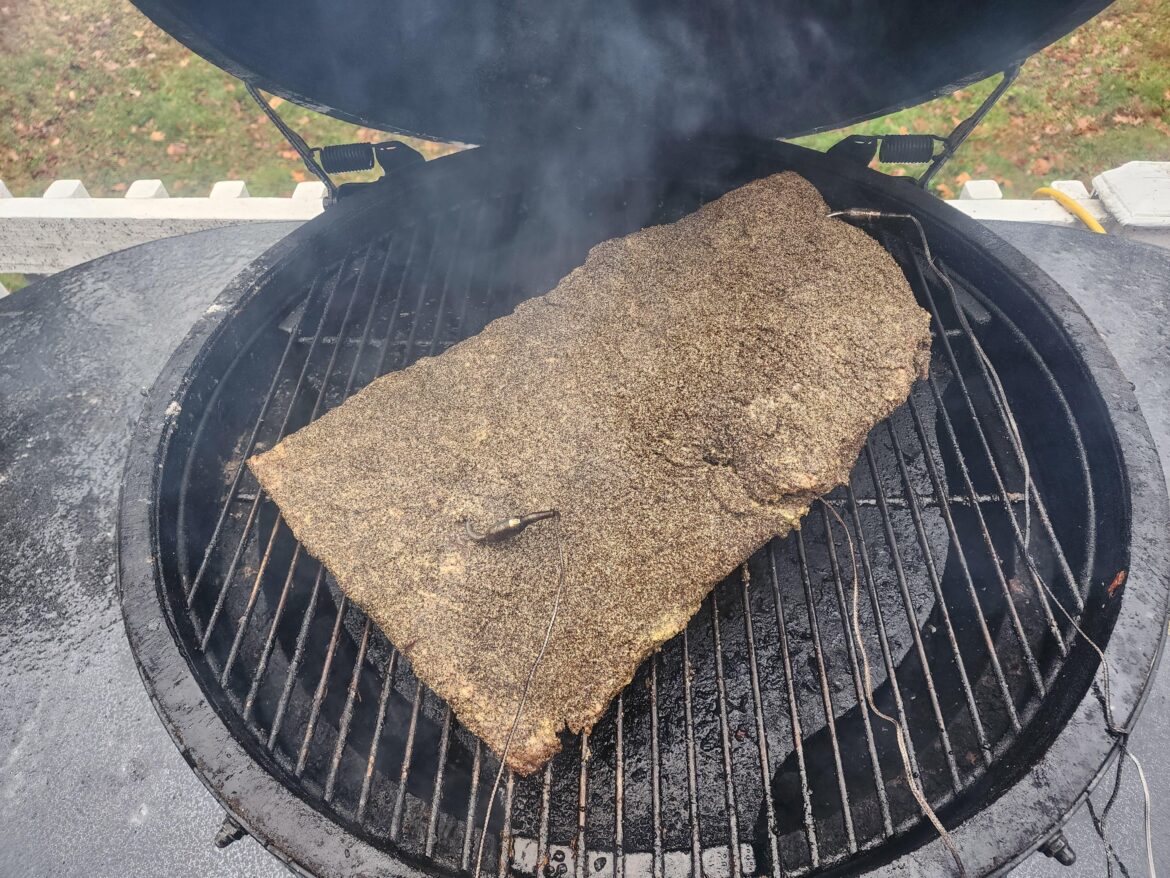 Early Morning Brisket for Pastrami