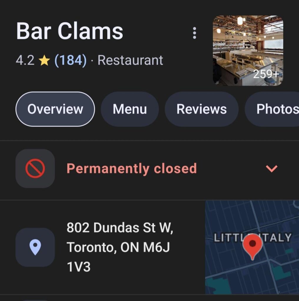 Bar Clams (permanently closed)
