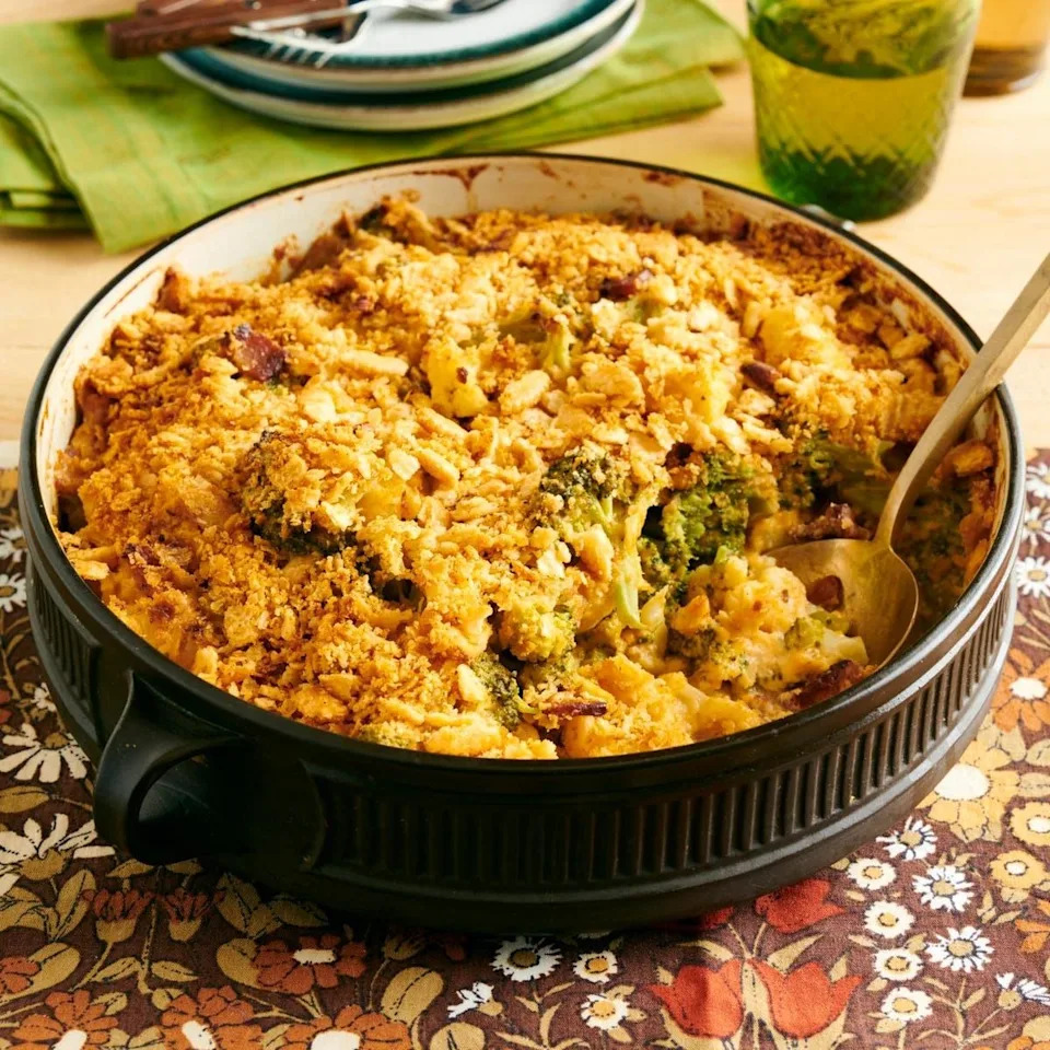 christmas potluck cauliflower and broccoli casserole