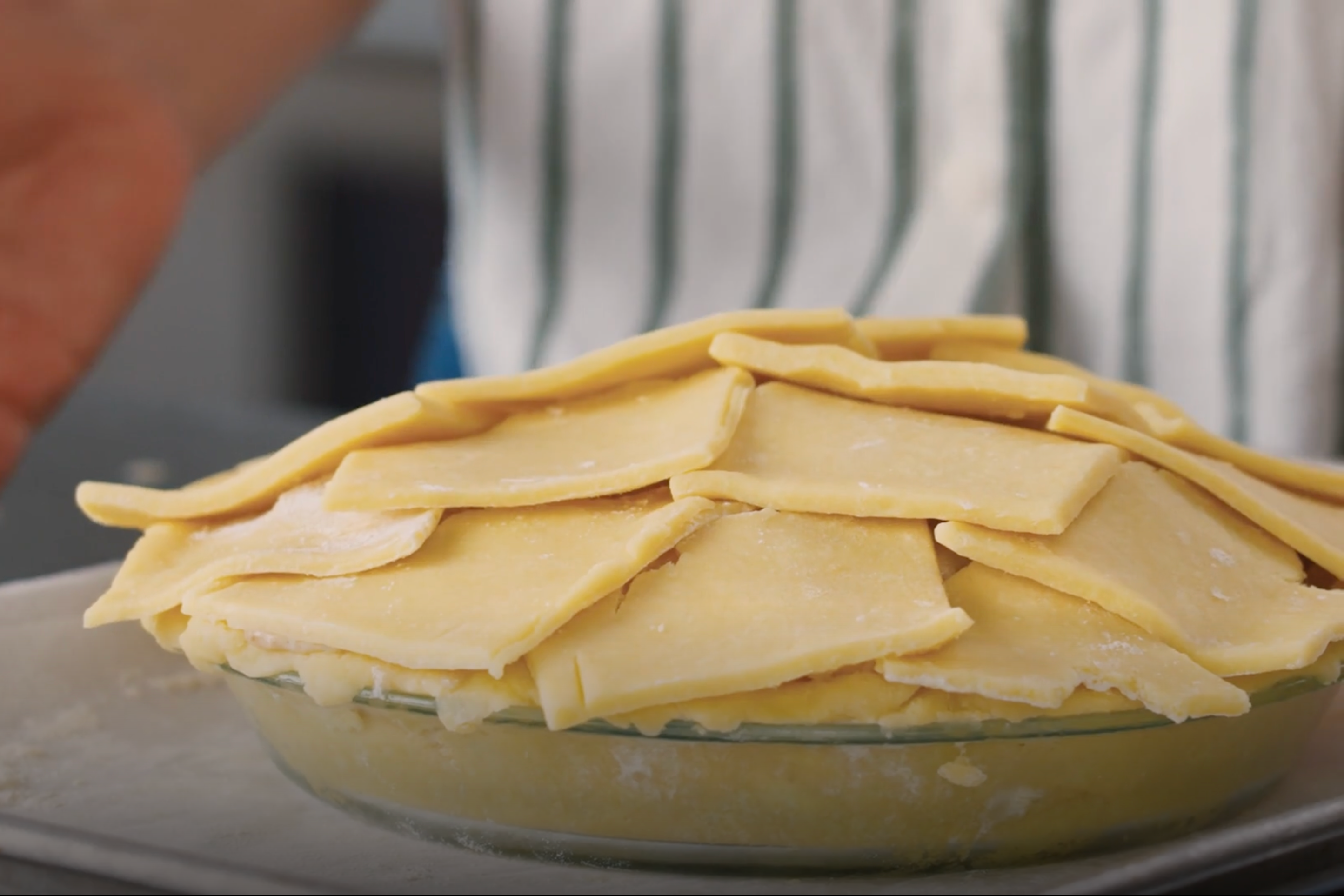 Pie with the singles all laid out.