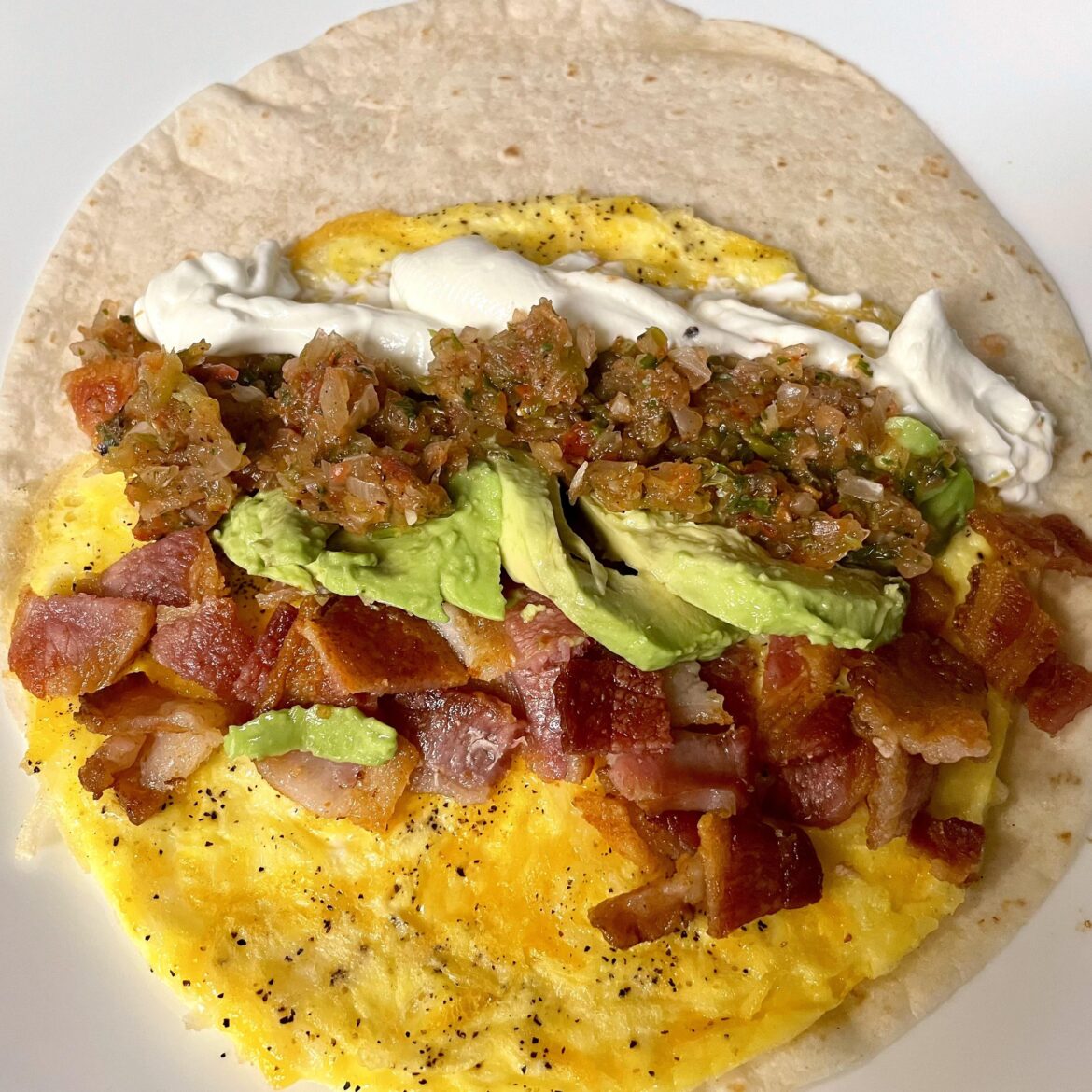 Today’s gringo breakfast taco.