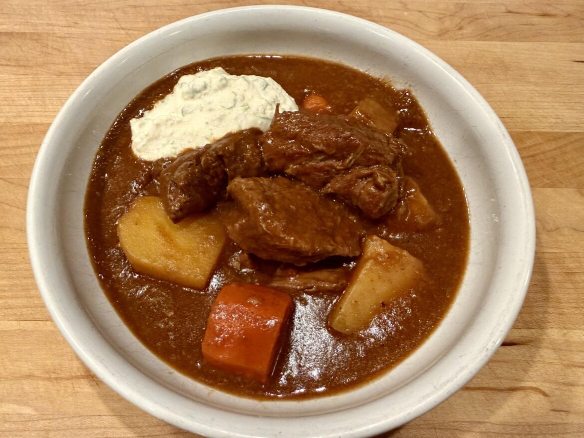 Guinness Beef Stew with Horseradish Cream