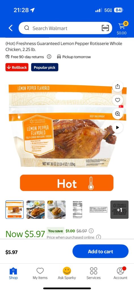 Calories in chicken?