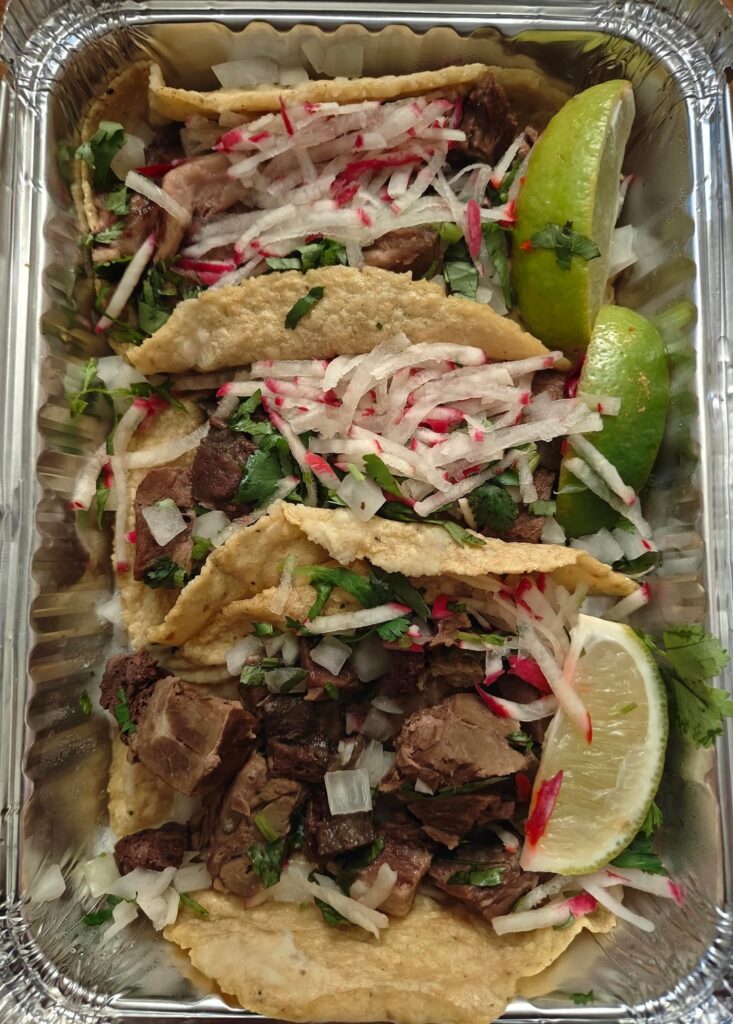 Esquites and lengua tacos
