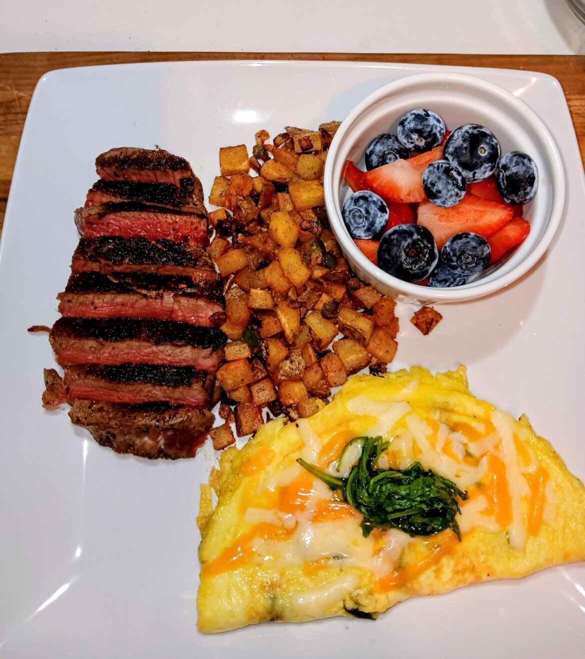 Starting this Monday with some steak, eggs and home fries.
