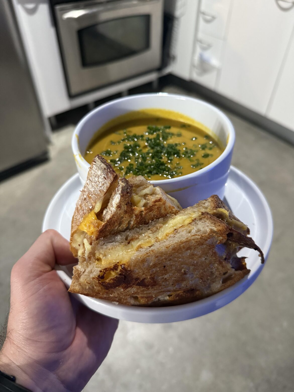Grilled Cheese with Thomas Keller’s Butternut Squash Soup